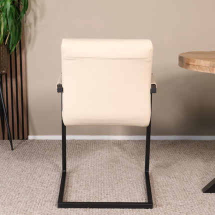 Eetkamerstoel beige eco-leer Noor