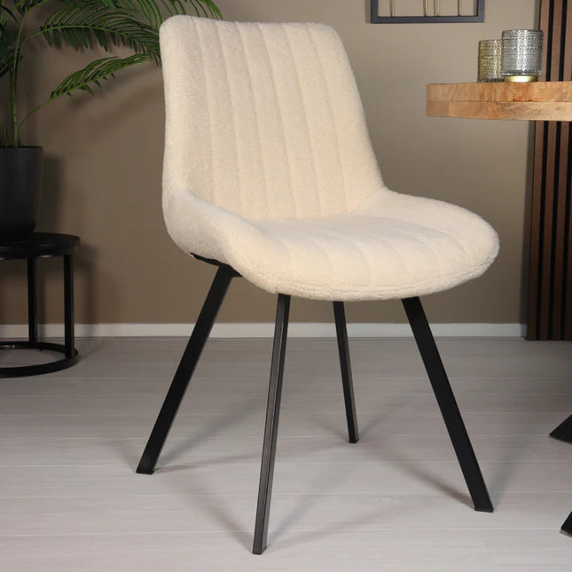 Eetkamerstoel beige teddy Susta