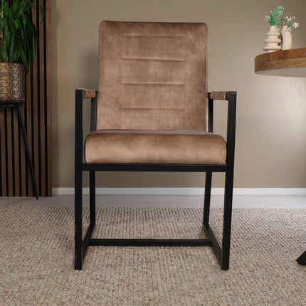 SET DEAL: 4 stuks Eetkamerstoel beige velvet Forest