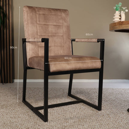 SET DEAL: 4 stuks Eetkamerstoel beige velvet Forest