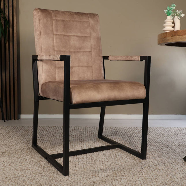 SET DEAL: 4 stuks Eetkamerstoel beige velvet Forest