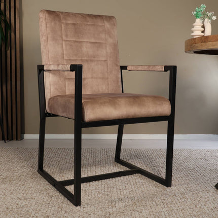 SET DEAL: 6 stuks Eetkamerstoel beige velvet Forest