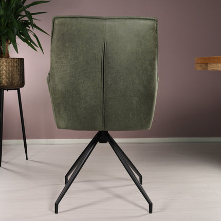 SET DEAL 4 stuks: Eetkamerstoel donkergroen microvezel Bowie