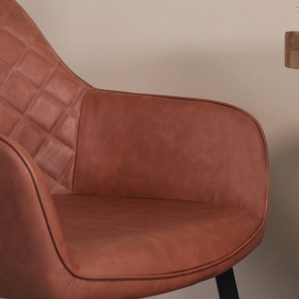 SET DEAL 4 stuks: Eetkamerstoel cognac kunstleder Yurgan