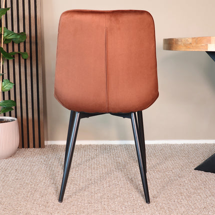 SET DEAL: 4 Eetkamerstoelen bruin velvet de Vince