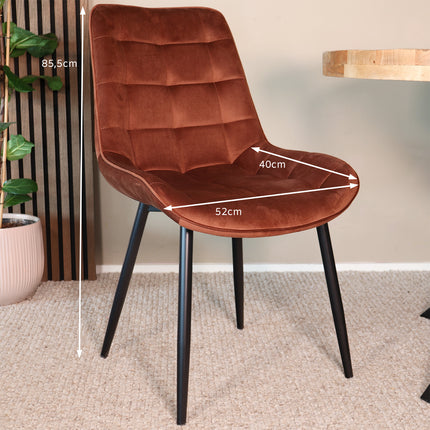 SET DEAL: 6 Eetkamerstoelen bruin velvet de Vince