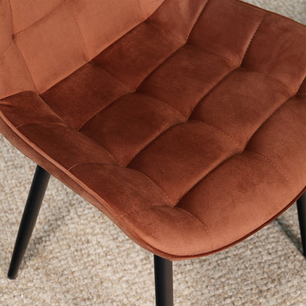 SET DEAL: 6 Eetkamerstoelen bruin velvet de Vince