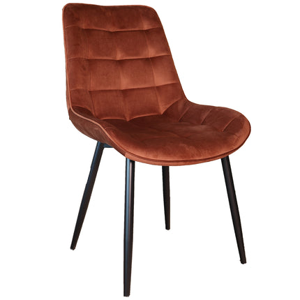 SET DEAL: 4 Eetkamerstoelen bruin velvet de Vince