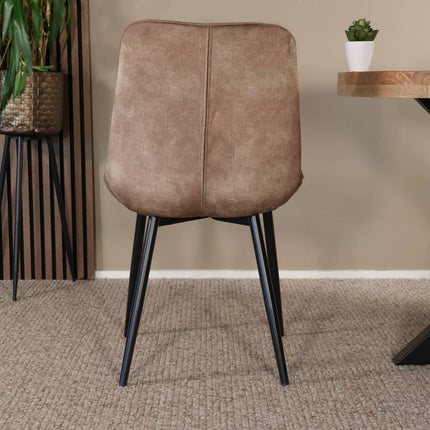 SET DEAL 4 stuks: Eetkamerstoel cognac velvet de Vince