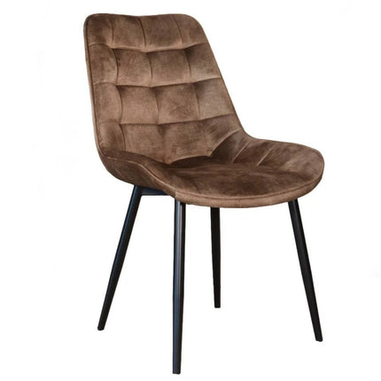 SET DEAL 6 stuks: Eetkamerstoel cognac velvet de Vince