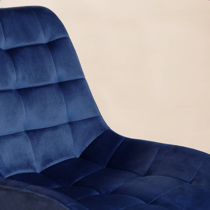 SET DEAL 4 stuks: Eetkamerstoel donkerblauw velvet de Vince