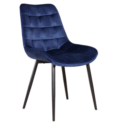 Eetkamerstoel donkerblauw velvet de Vince
