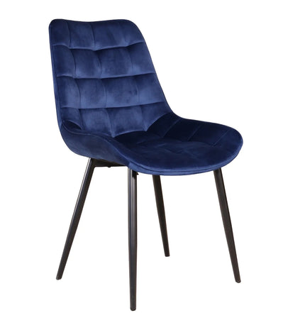 Eetkamerstoel donkerblauw velvet de Vince