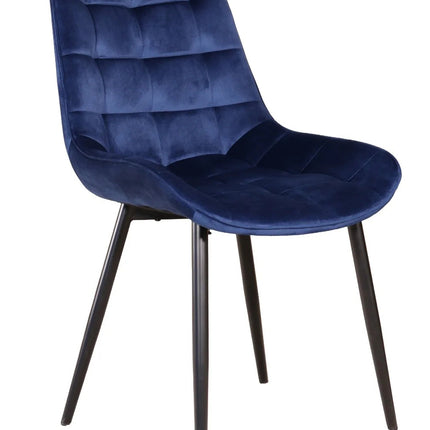 SET DEAL 6 stuks: Eetkamerstoel donkerblauw velvet de Vince