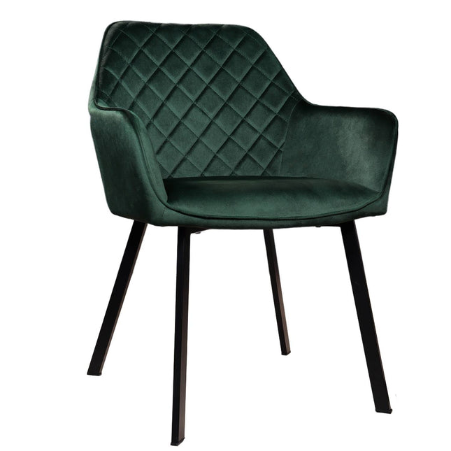 SET DEAL 6 stuks: Eetkamerstoel donkergroen velvet Yurgan