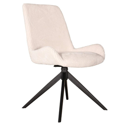SET DEAL: 4 Eetkamerstoelen draaibaar gebroken wit stof Marloes