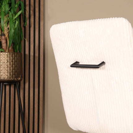 SET DEAL: 6 Eetkamerstoelen draaibaar gebroken wit stof Marloes