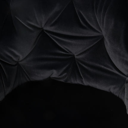 SET DEAL 4 stuks: Eetkamerstoel draaibaar zwart velvet Tamara