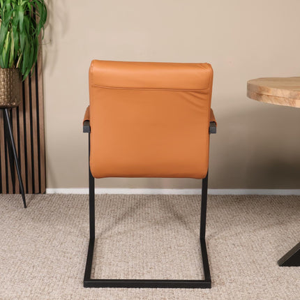 SET DEAL 6 stuks: Eetkamerstoel cognac eco-leer Noor