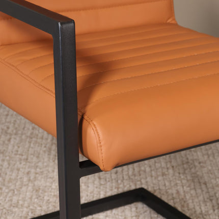 SET DEAL 4 stuks: Eetkamerstoel cognac eco-leer Noor