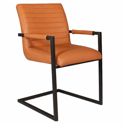 SET DEAL 6 stuks: Eetkamerstoel cognac eco-leer Noor