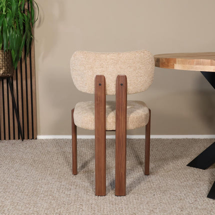 Eetkamerstoel Japandi bruin Naomi walnoot