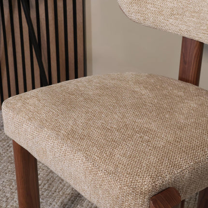 Eetkamerstoel Japandi bruin Naomi walnoot