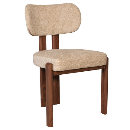 Eetkamerstoel Japandi bruin Naomi walnoot