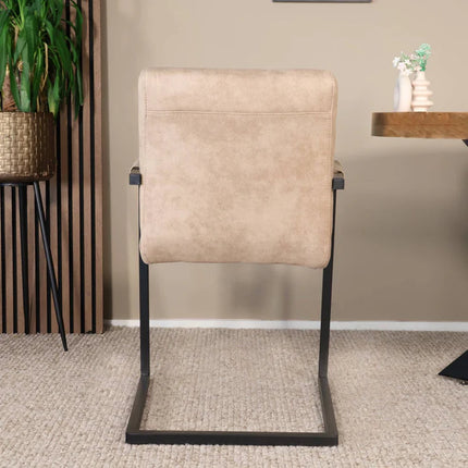 SET DEAL: 6 stuks Eetkamerstoel zand microvezel Noor