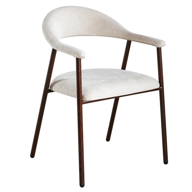 SET DEAL 4 stuks: Eetkamerstoel Japandi beige Mika walnoot