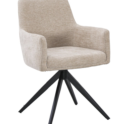 Eetkamerstoel draaibaar taupe chenille Nola