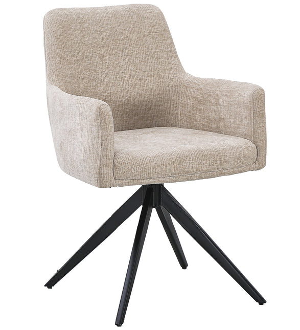 Eetkamerstoel draaibaar taupe chenille Nola