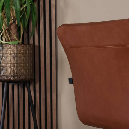 Eetkamerstoel cognac kunstleder Noor