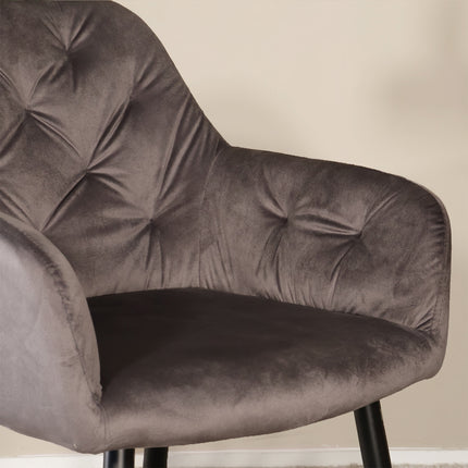 Eetkamerstoel antraciet velvet Paco