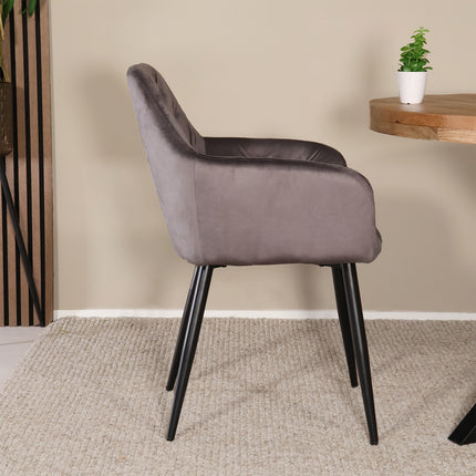 SET DEAL 6 stuks: Eetkamerstoel antraciet velvet Paco