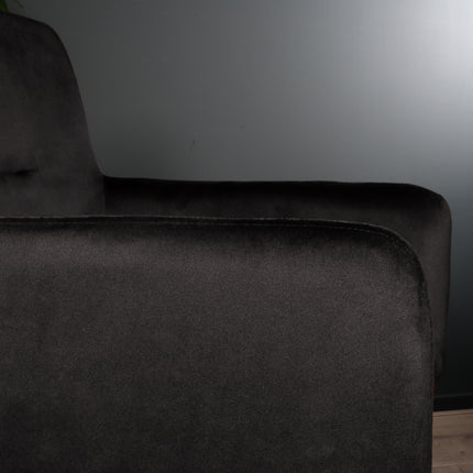 SET DEAL: 4 stuks Eetkamerstoel draaibaar met armleuning Puck velvet zwart