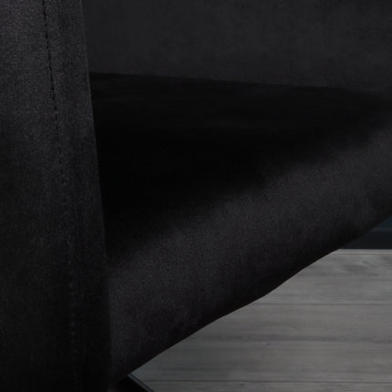 SET DEAL: 4 stuks Eetkamerstoel draaibaar met armleuning Puck velvet zwart