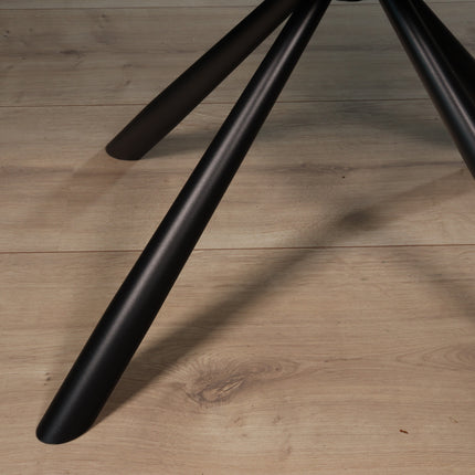 SET DEAL: 4 stuks Eetkamerstoel draaibaar met armleuning Puck velvet zwart