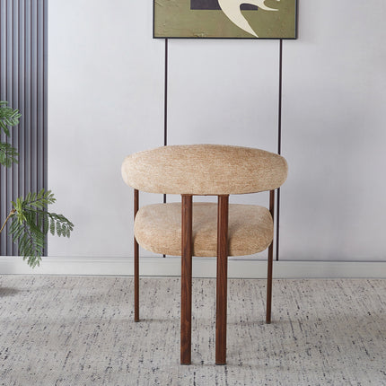 Eetkamerstoel Japandi bruin Sena walnoot