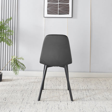 Eetkamerstoel grijs velvet Simpy