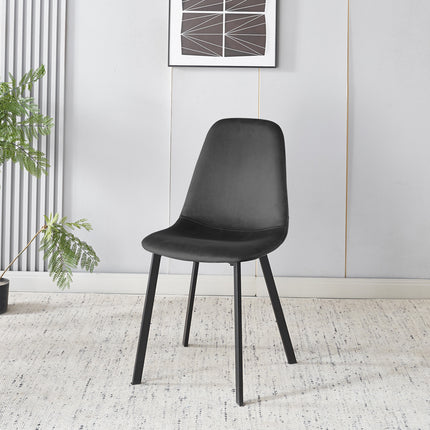 Eetkamerstoel grijs velvet Simpy