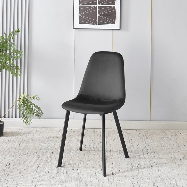 Eetkamerstoel grijs velvet Simpy
