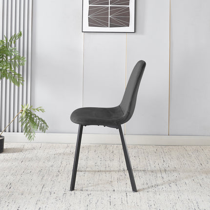 Eetkamerstoel grijs velvet Simpy