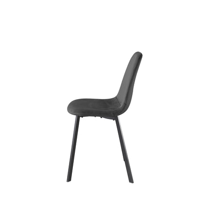 Eetkamerstoel grijs velvet Simpy