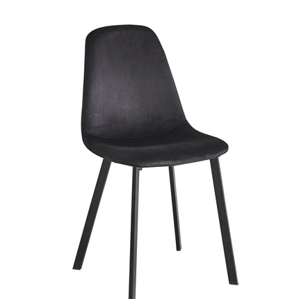 SET DEAL 4 stuks: Eetkamerstoel zwart velvet Simpy