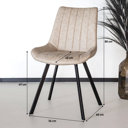 SET DEAL: 4 stuks Eetkamerstoel Susta beige microvezel eetstoel