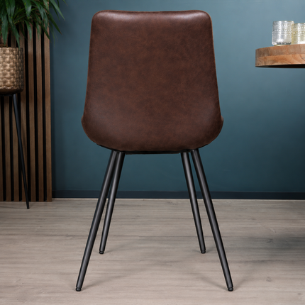 SET DEAL 4 stuks: Eetkamerstoel bruin microvezel Susta