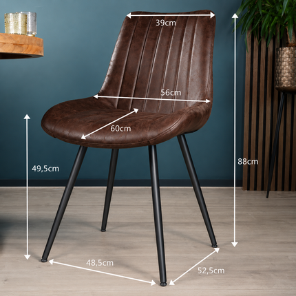 Tweedekans model: Eetkamerstoel bruin microvezel Susta