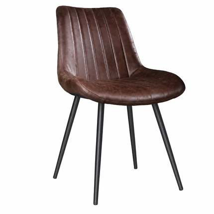 SET DEAL 4 stuks: Eetkamerstoel bruin microvezel Susta