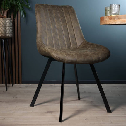 SET DEAL: 4 Eetkamerstoelen donkergroen microvezel Susta